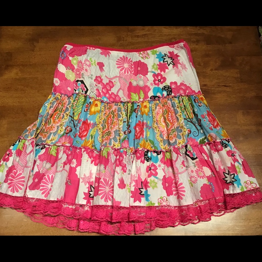 Women’s bright floral ZERO ZERO maternity skirt/ L - Picture 5 of 8